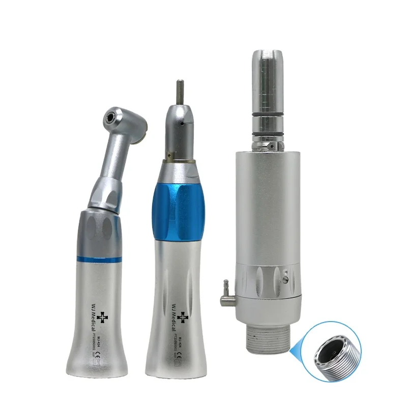 Dental Supplies 2 Hole Motor & Push Button Contra Angle & Straight Oral Care Appliances Low Speed External Handpiece Set