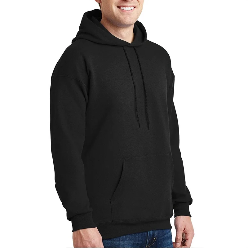 
Mens promotional cotton fleece pullover with kangaroo pocket 