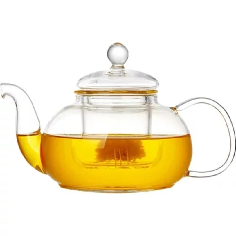 
20oz Heat Resistant High Borosilicate Glass Teapot with Handle And Filter 