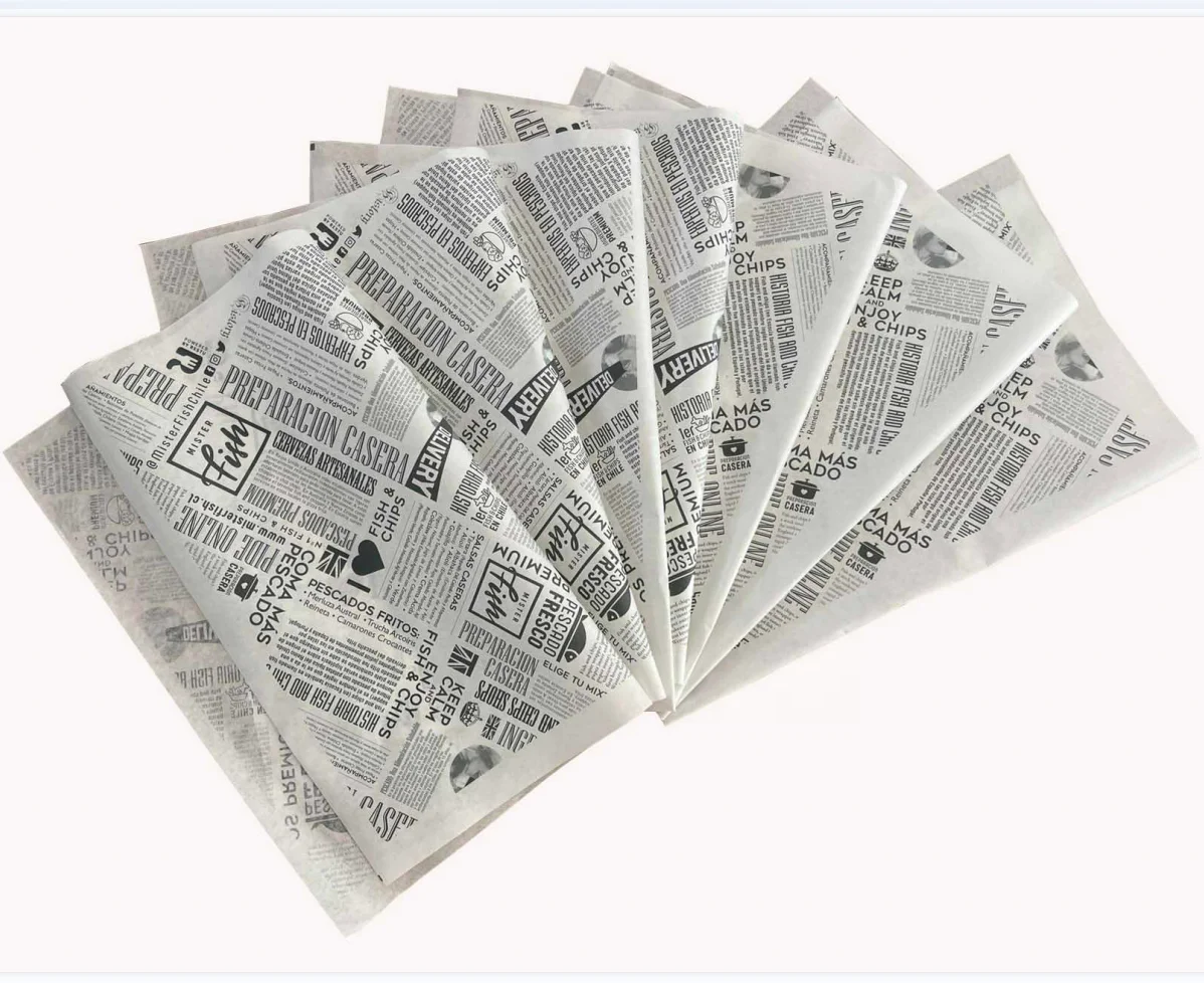 directly contact with food  32g thin oil proof greaseproof  food wrapping paper for  Burgers  Pizza  French fries sandwich  food