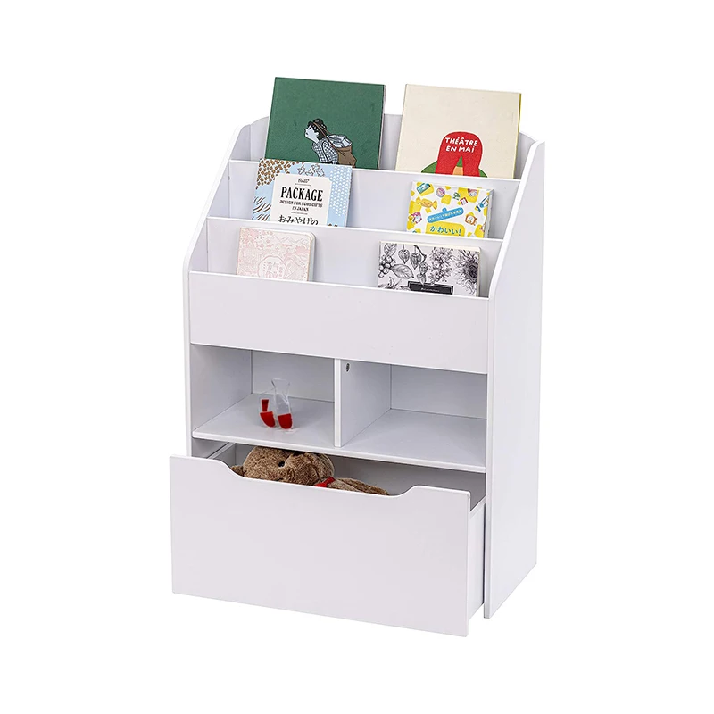 Kids Bookshelf Kids Wood Modern Bookshelf Rack Kids Book Toy Organizer Bookcase
