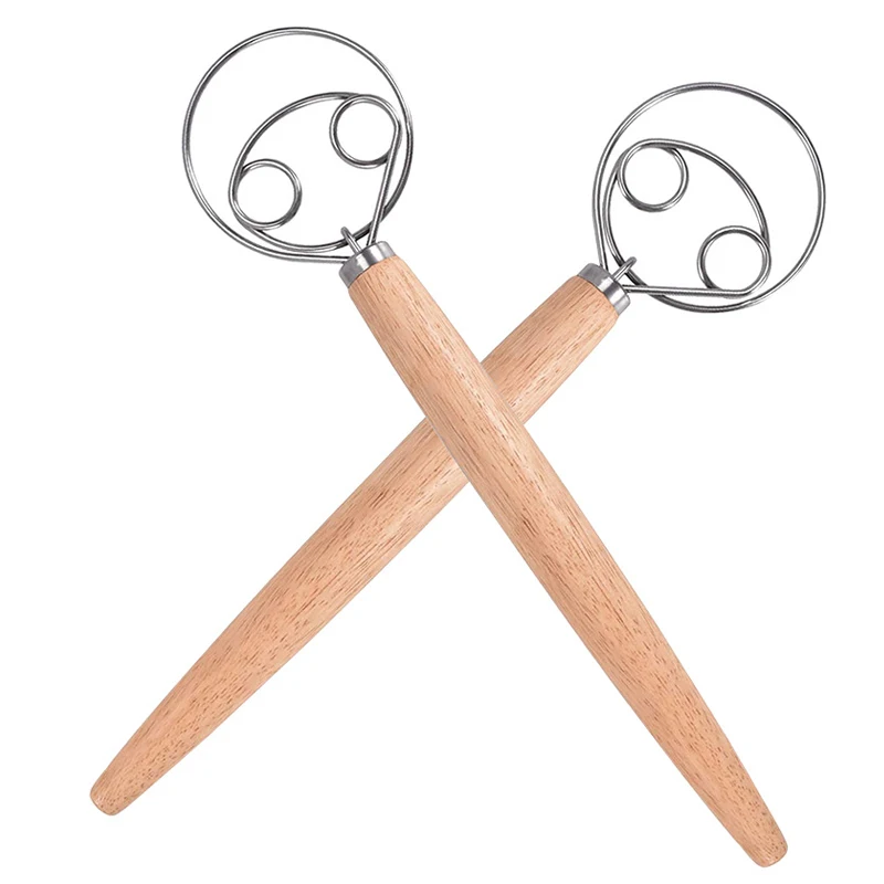 Новая кухонная утварь и гаджеты 2022 двойная катушка 13 дюймов деревянные взбивалка для яиц ручной венчик для перемешивания молочный Крем Яйцо-венчик для взбивания