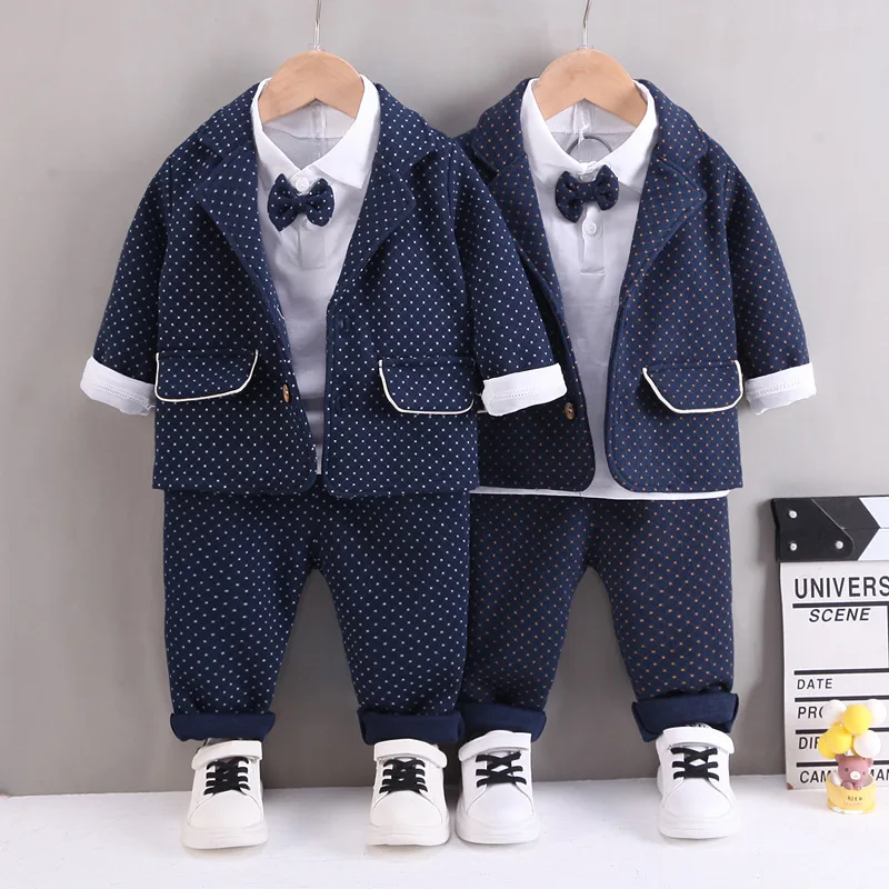 Wholesale Children Boys Formal 3 Pieces Suit Gentleman Baby Party Birthday Suits for Kids