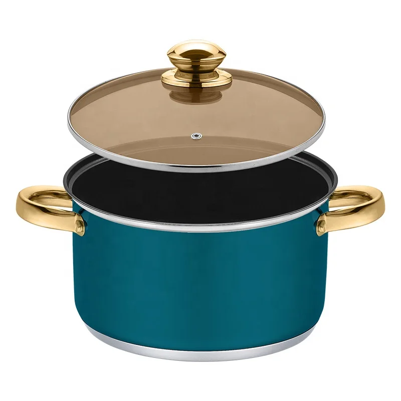 Realwin Wholesale Customization 12Pcs Non-stick Cook Ware Pots And Pans Sets Stainless Steel Cookware