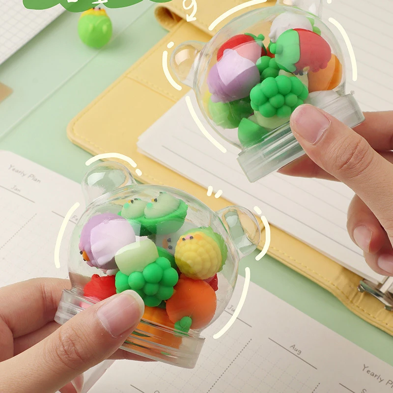 Канцелярские товары, рекламная акция, мини мультяшный Детский 3D милый карандаш, ластик для фруктов и овощей