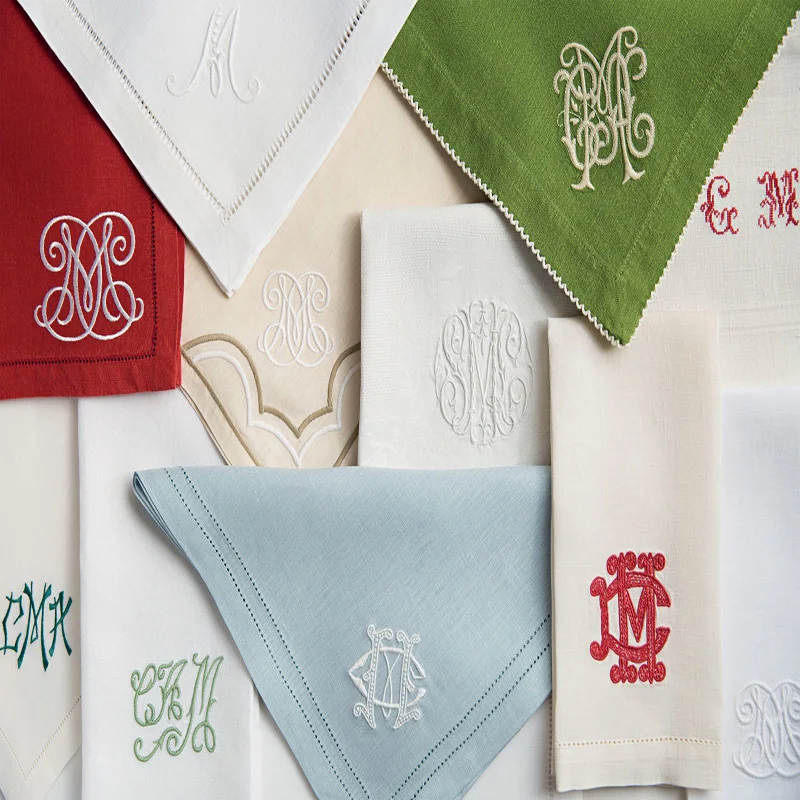 LY Embroidered Table Napkin For Christmas Wedding Party Absorbent Cotton Home Cloth Napkins Tea Towel Kitchen Dining Accessories