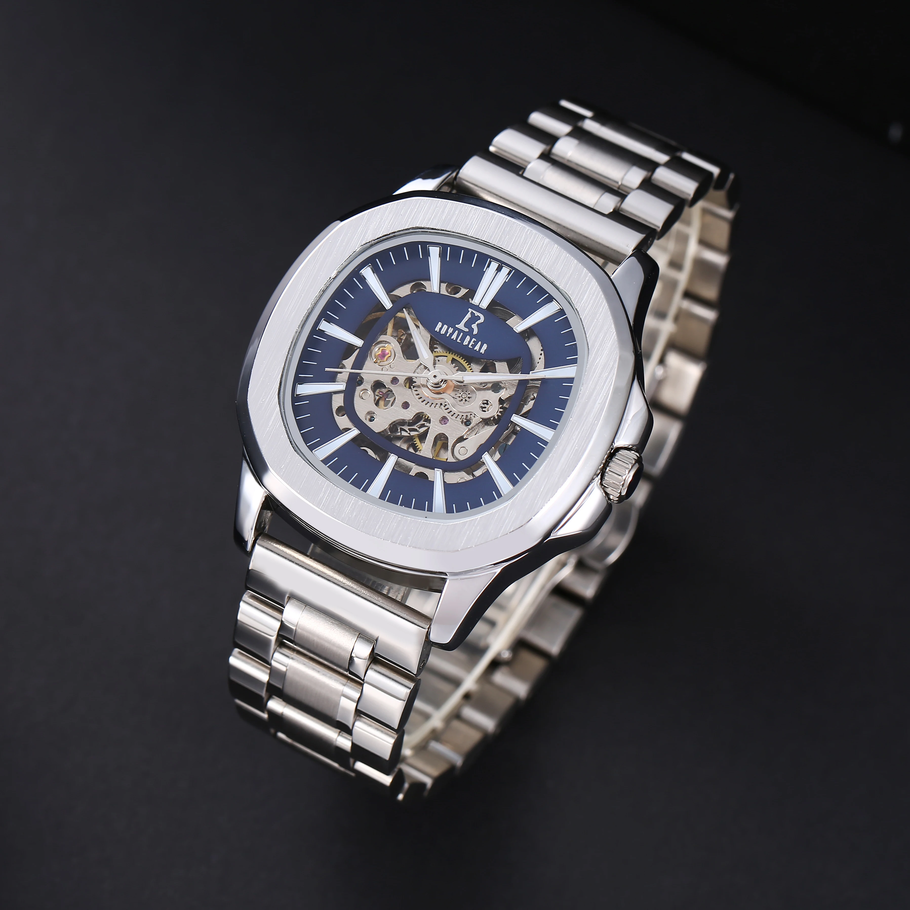 Mechanical Watch Oem Luxury Men Automatic Wristwatch Stainless Steel 100m Waterproof Watch