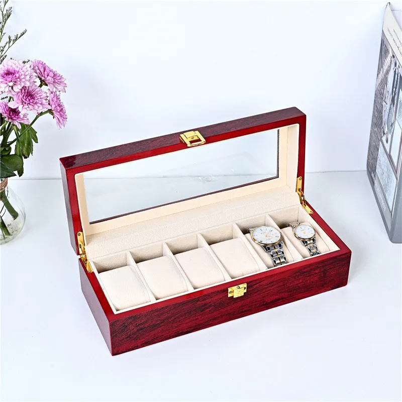 Luxury 2 4 6 8 10 20 Slot Double Layer Wooden Lacquer  Multi Watch Storage Box Eye Glasses Organizer Case With Pillow  High End