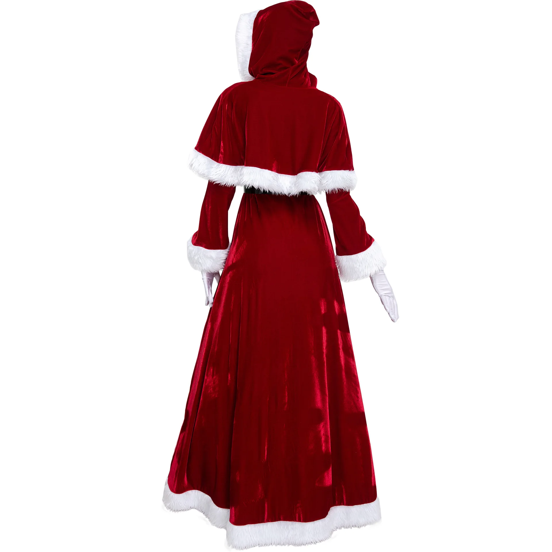 New Design Red Riding Hood Long Dress Queen Christmas Santa Party Cosplay Dress for TV & Movie Costumes