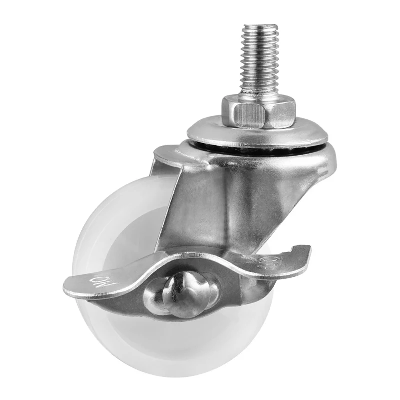 caster wheel supplier 1.5 Inch  Light Duty white caster Wheels 50mm Stainless Steel PP Flat Free Furniture Locking Caster