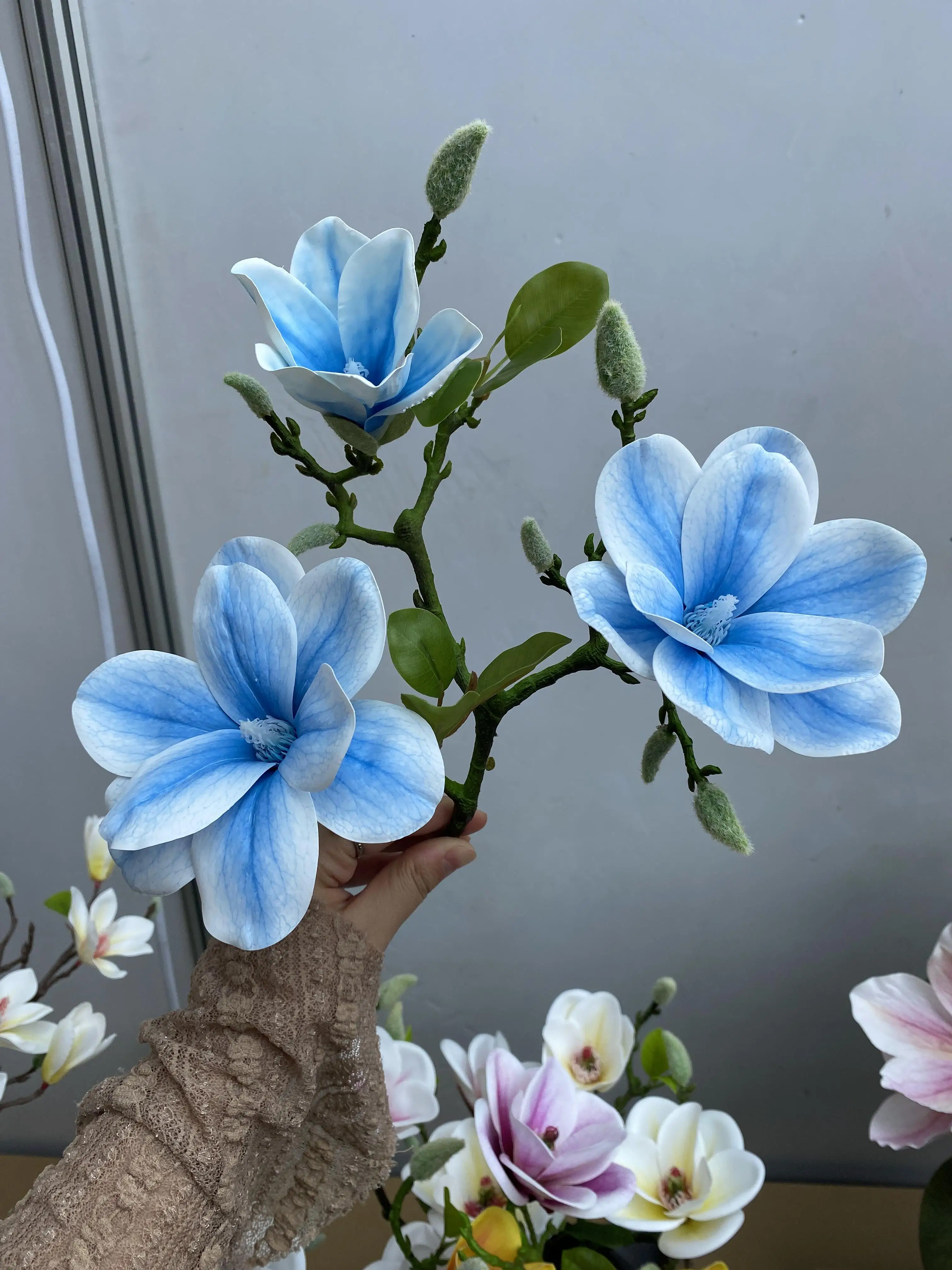 F85 Simulation Magnolia Tree Indoor And Outdoor Decoration Decoration Magnolia Wedding Hotel Shopping Mall Exhibition Hall