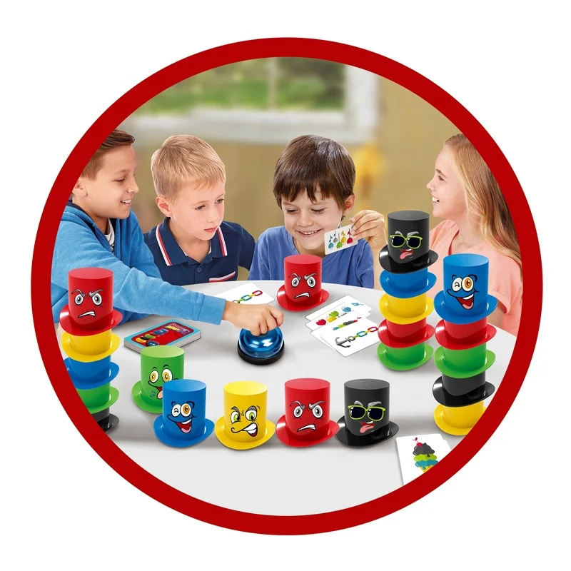 007-91A Rapid Hat Game Educational Color And Shape Matching Game Classic Quick Stacking Cups Game For Boys Girls Teens