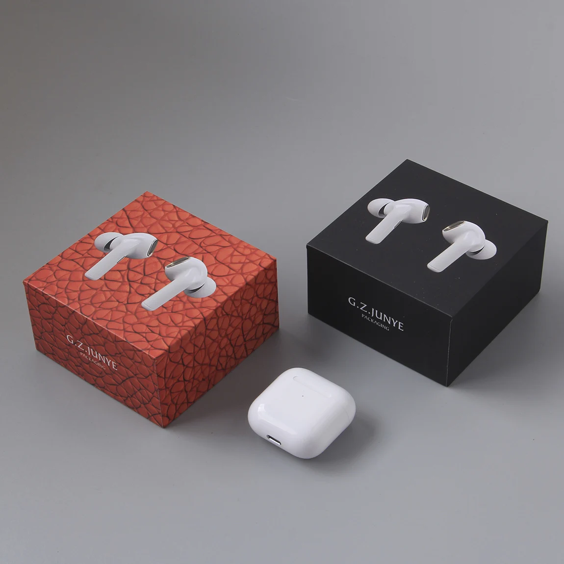 hot sale color gift material high end love shape purses duo pouch bracelet cases printing square paper packaging headphone box