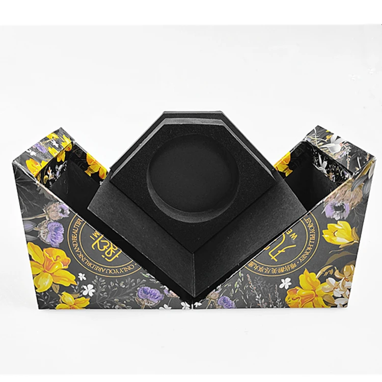 Luxury Multicolored Uv Glaze Custom Printed Double Door Cosmetic Perfume Gift Box With EVA Interior