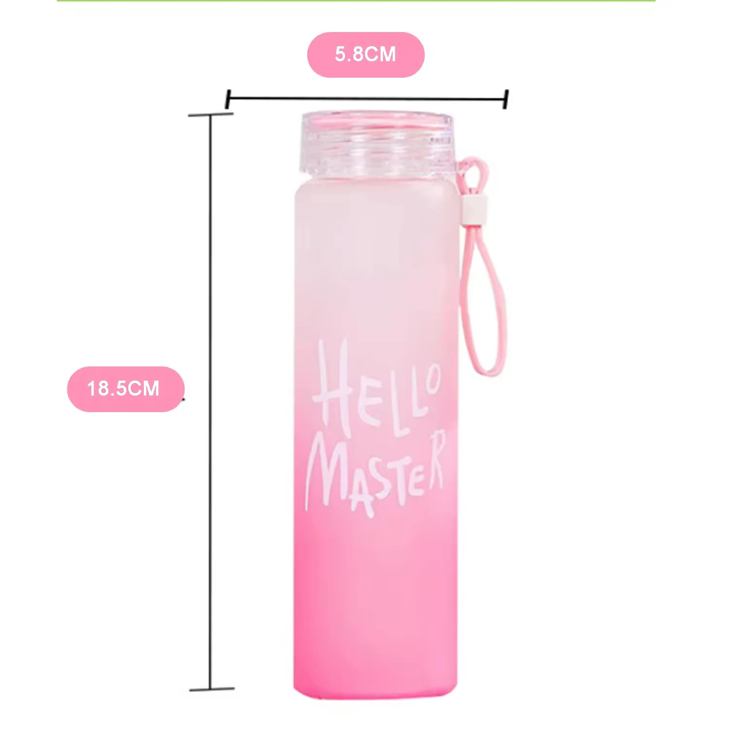 2024 Hot Sale Wholesale Colorful Glass Water Bottle Frosted Drinkware Cheap Glass Camp Water Bottles