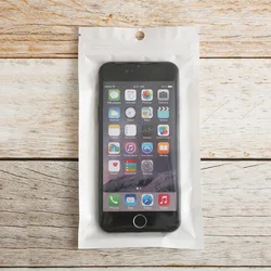 White Transparent Pearl Resealable Zip Lock Flat Mylar Plastic Packaging Zipper Bag With Hang Hole