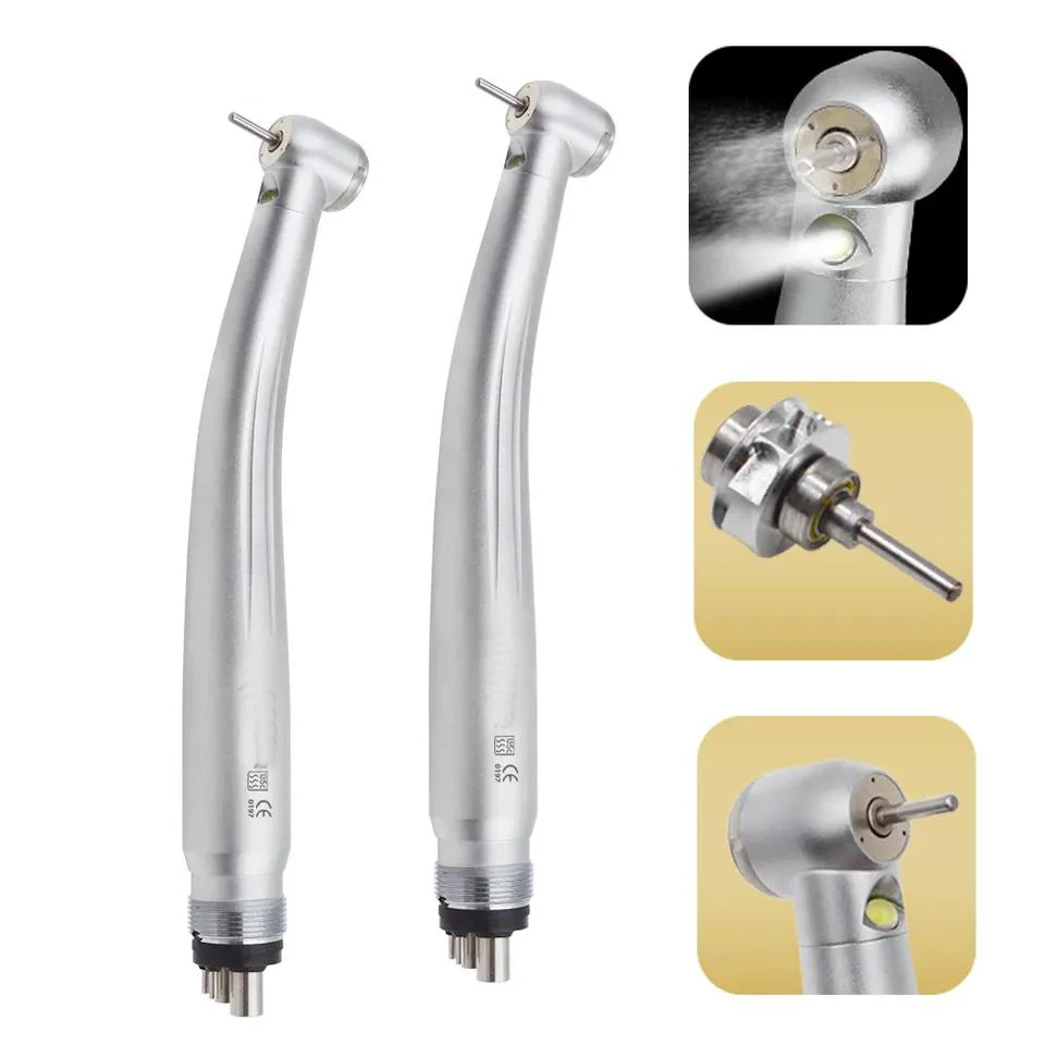 Custom Dental Product LED Handpiece Toruqe 3 Way Spray Push Button Ceramic Turbine High Speed E-generator Dentisty Drills