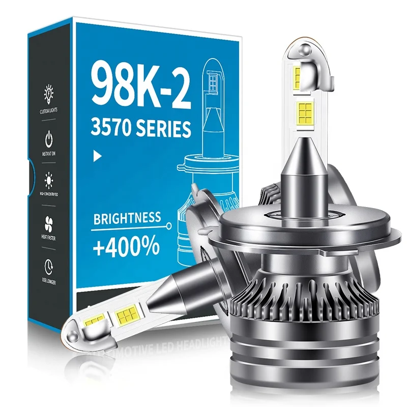 High Level Material headlamps 98k led light 9005 9006 9012 H7  led headlight bulb H1 H3 H11 led headlight car