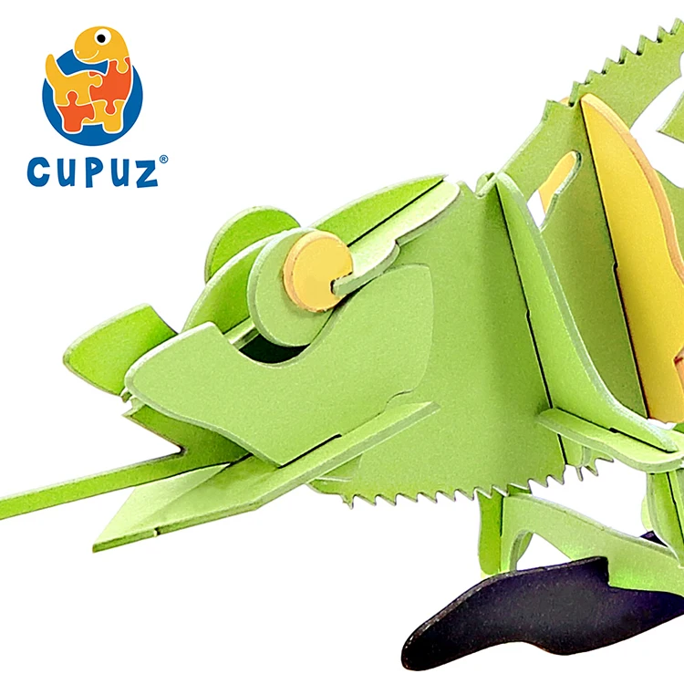 
New style chameleon custom kid game 3d paper puzzle diy toy 