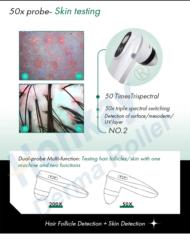 Smart Detector for Skin and Scalp Portable Skin and Hair Analyzer Machine Hair Analyzer Scalp Beauty Device