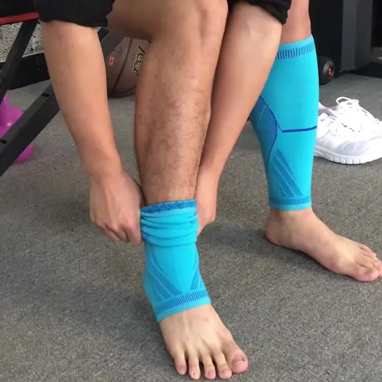 Custom Football Leg Strap Guard Brace Support Pads Calf Compression Sleeve Soccer Shin Guard