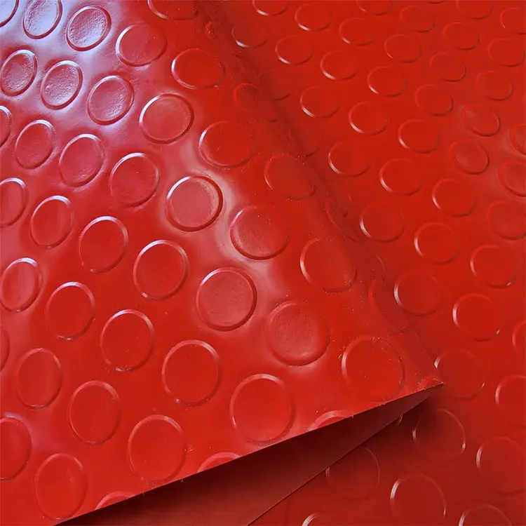 Black Wearable Coin Grip Anti Slip Pvc Flooring Garage Floor Mat For Warehouse