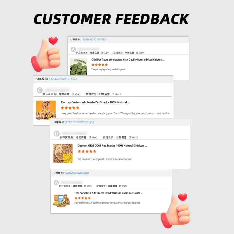 Freeze Dried Cat Snacks Chicken Breast Cubes Wholesale Pet Freeze-drying Freeze Dried Dog Food Oem Odm