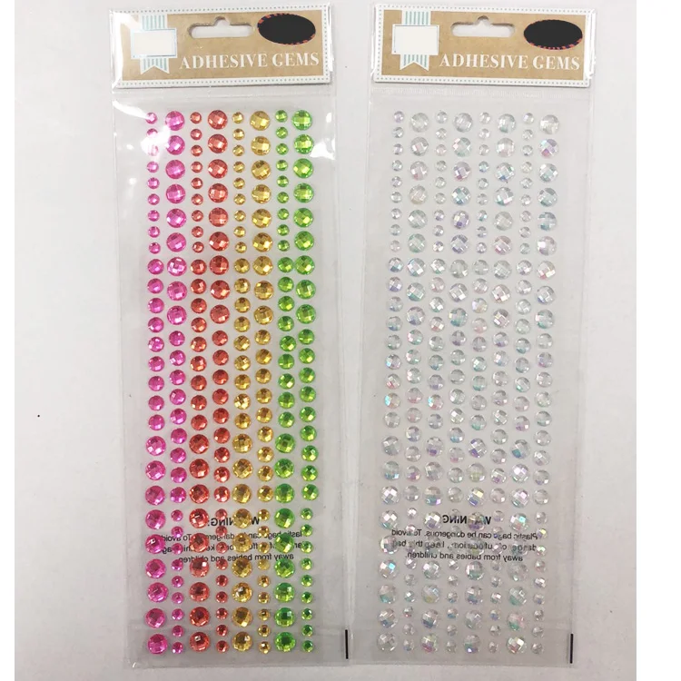 High Precision And Cheap Price Removable High Quality Colorful Cute Plastic Pearl Diamond Shaped Sticker
