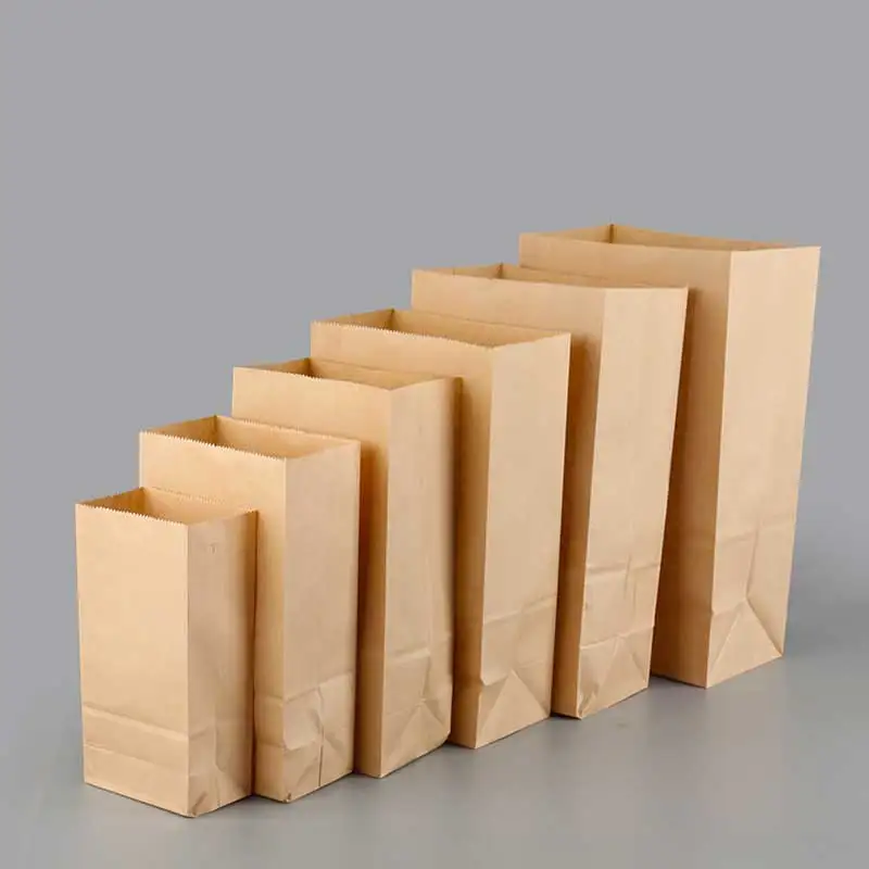 Accept Customized Logo Kraft Paper Bag, Food and Grocery Paper Butter-proof Kraft Paper Bag