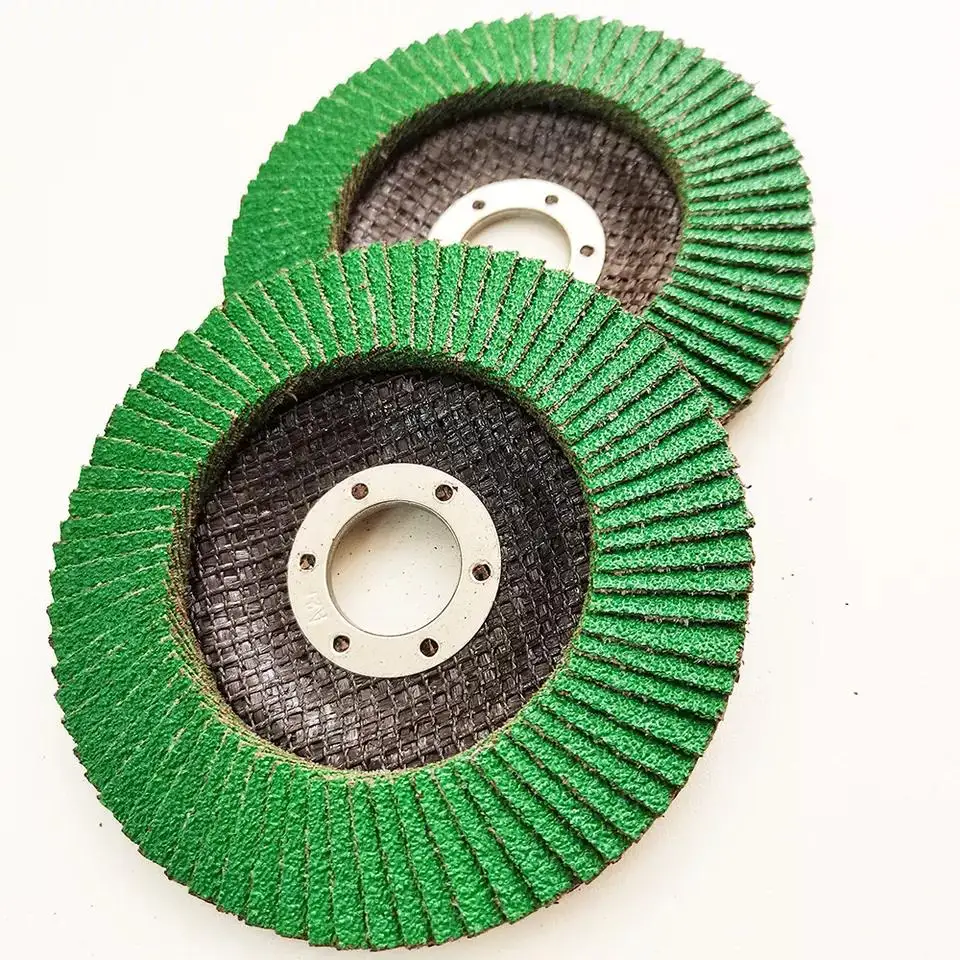 4.5 Inch115x22.2mm Premium high density blue abrasive tools mesh cover flexible flap disc grinding wheel