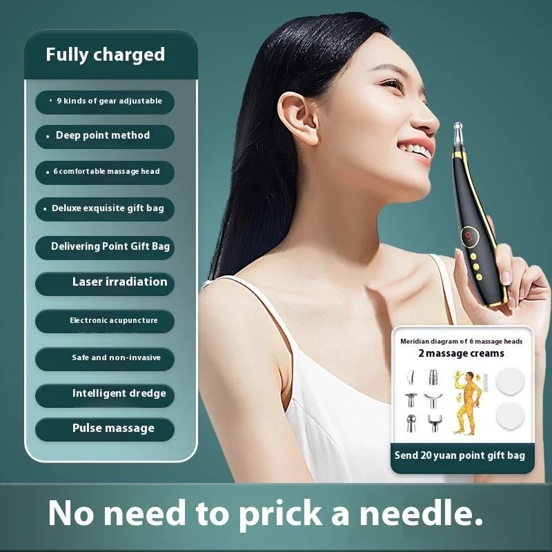 Pulse Instrument Meridian Pen Electronic Acupuncture Acupoint Massager Intelligent Point Finding Tendon Healthcare Supply