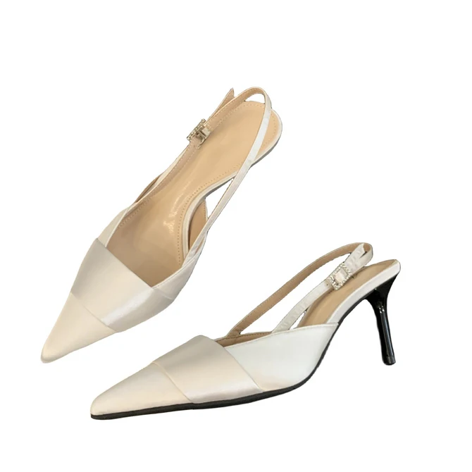 Sandals Women High Heels Shoes Fashion Summer Slippers 2024 New Pointed Toe Sexy Dress Wedding Pumps Slingback Mujer Zapatillas