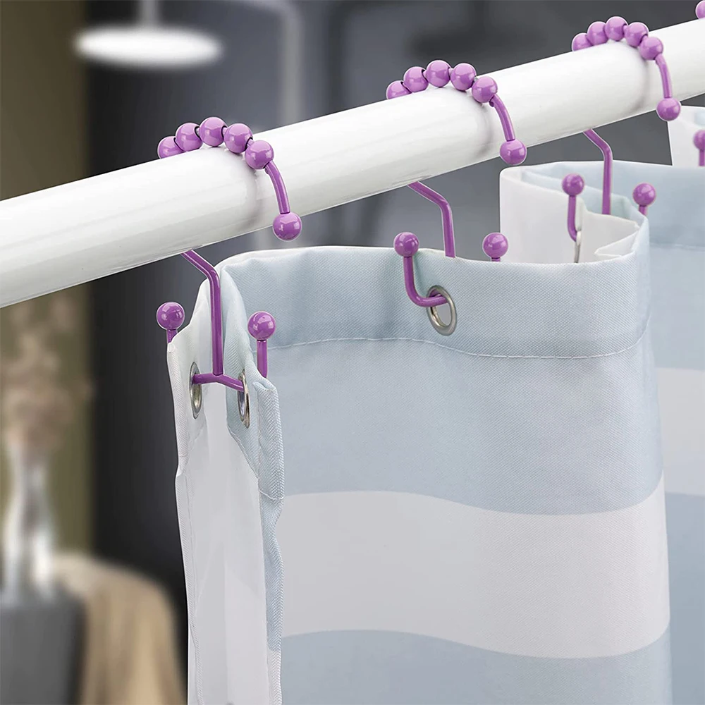 China Wholesale Factory Shower Curtain Hooks No Snagging Polished Nickel Shower Curtain Hooks