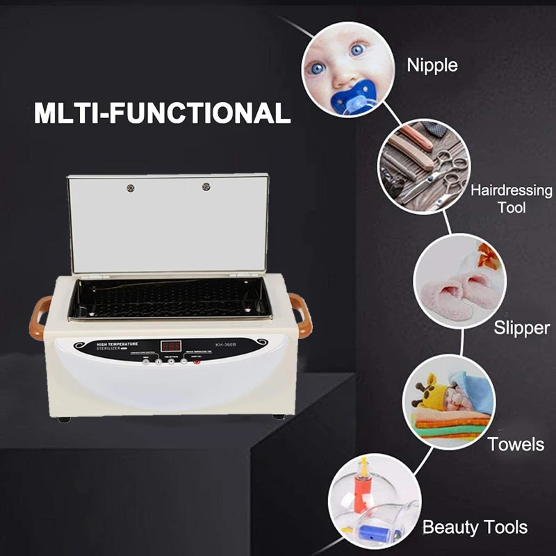 High Temperature Metal Tool Cleaning Box Sanitizing Box High Temp Sterilizer Cabinet for Manicure Pedicure SPA Salon