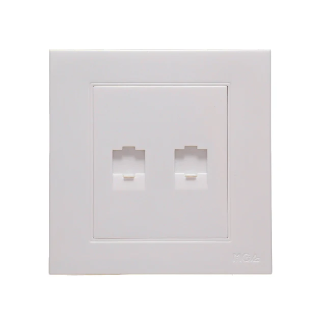 Factory Price Two Gang Telephone RJ11 RJ45 Outlet Computer Wall Socket
