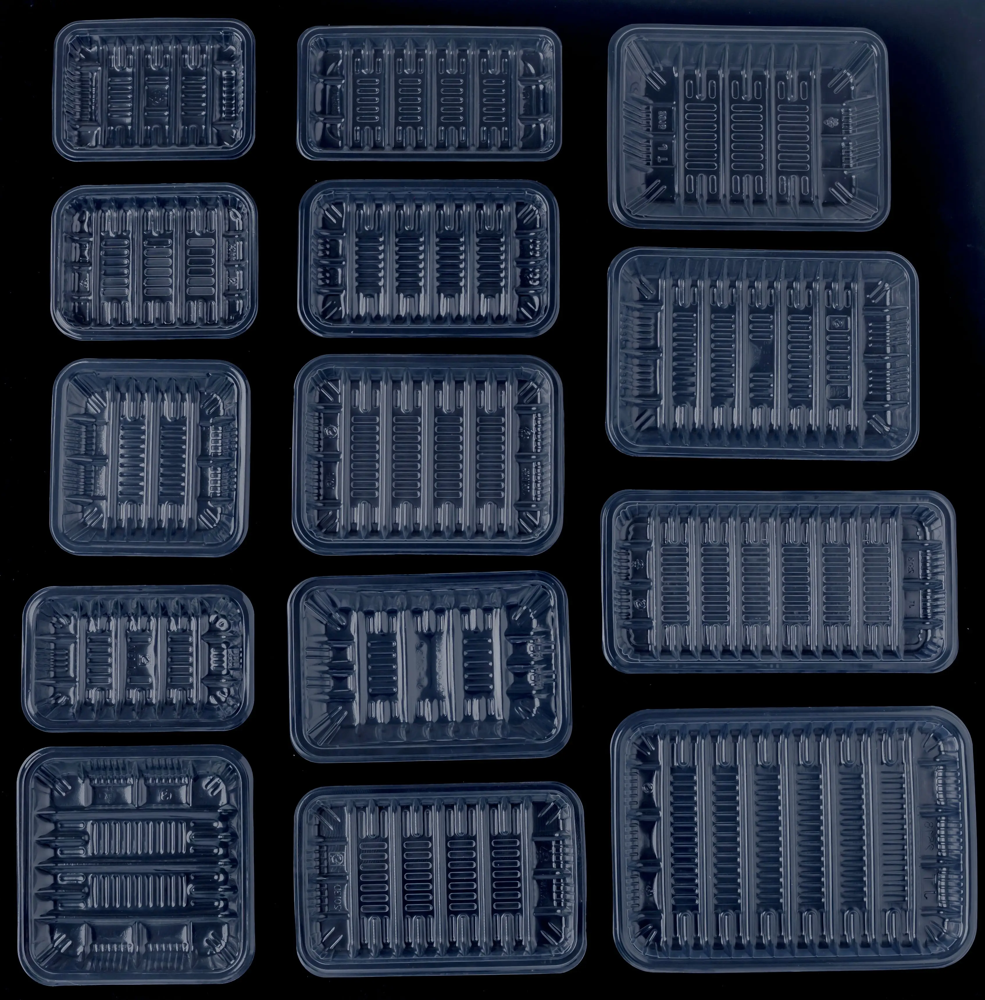 Wholesale Disposable Plastic Food Packaging Frozen Meat Fruit Vegetable Tray