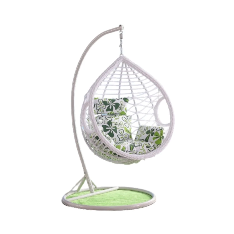 Outdoor furniture double thick foot pedal hanging chairs patio rattan swing chair