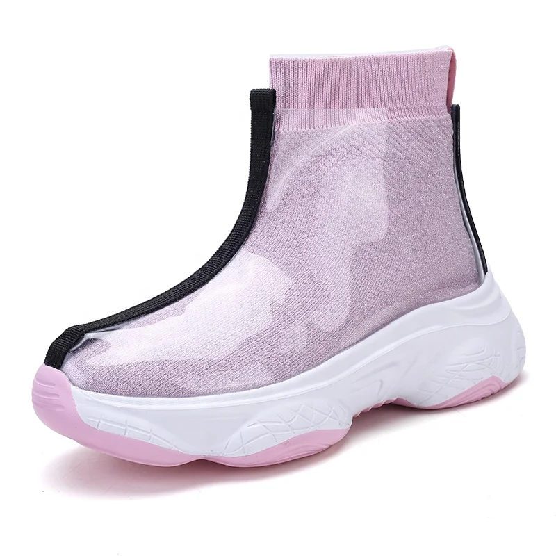 2021 с высоким берцем; Модные босоножки из прозрачного материала сапоги для дождливой погоды, ткань из пвх; Женские резиновые сапоги