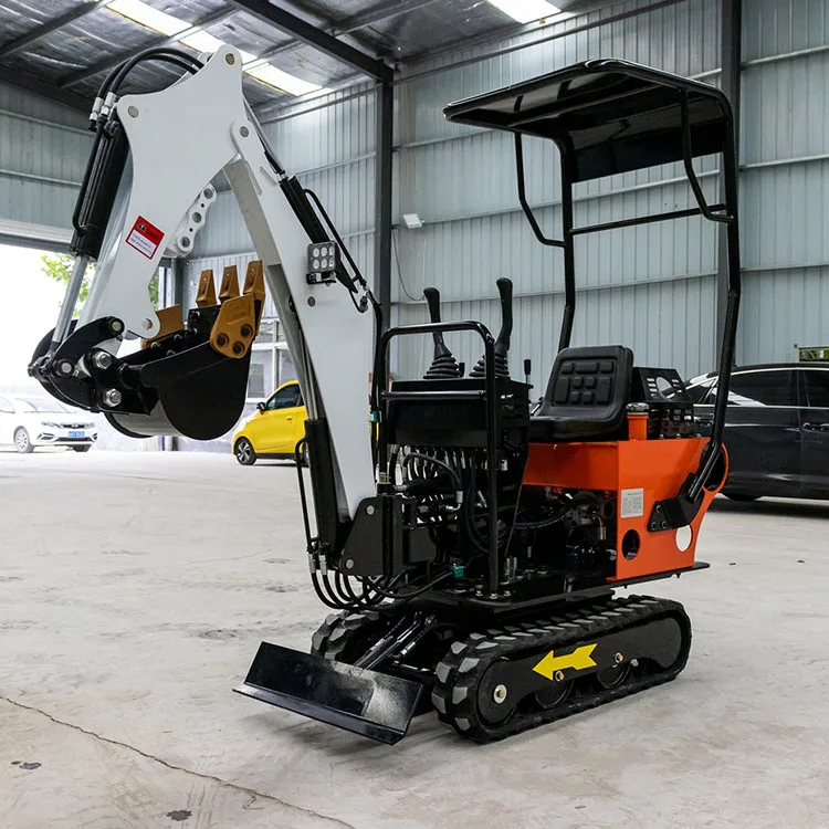 Small excavator agricultural orchard trencher 1 ton mini excavator household micro-digging wasteland crushing excavator