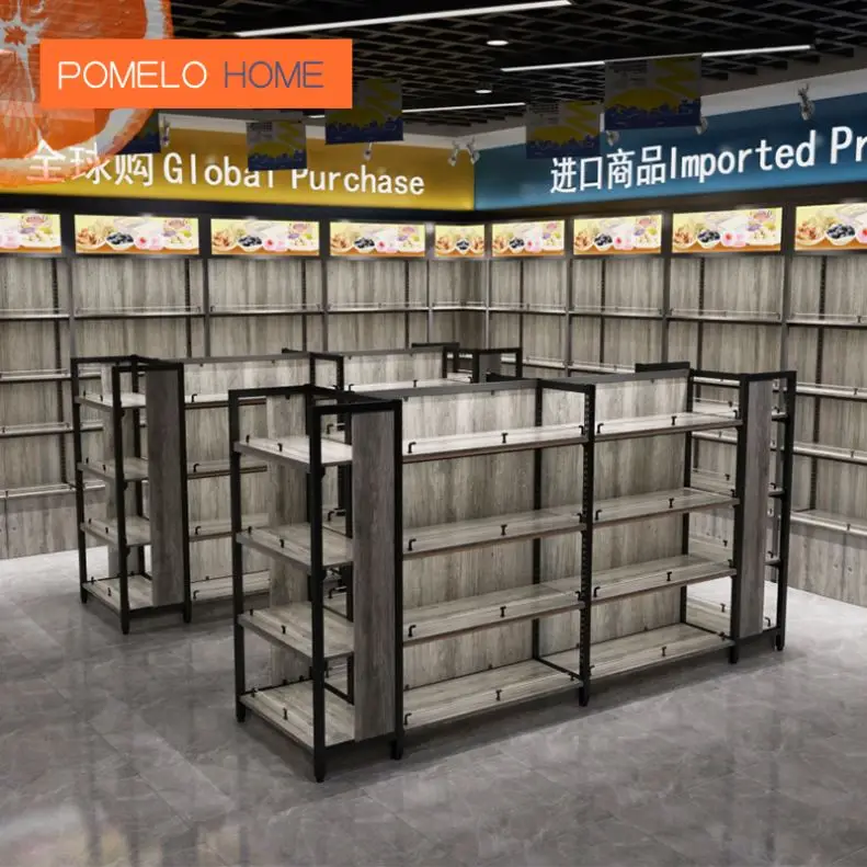 Pomelohome There Are Iron And Wood And Glass And So On Wooden Supermarket Display