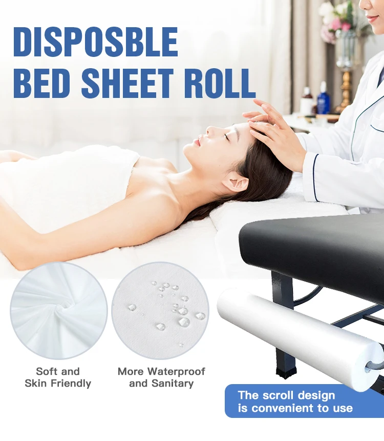 China TOP 1 100% New Material PP Non Woven Disposable Couch Roll Bed Sheet Roll OEM Manufacturer Since 1999