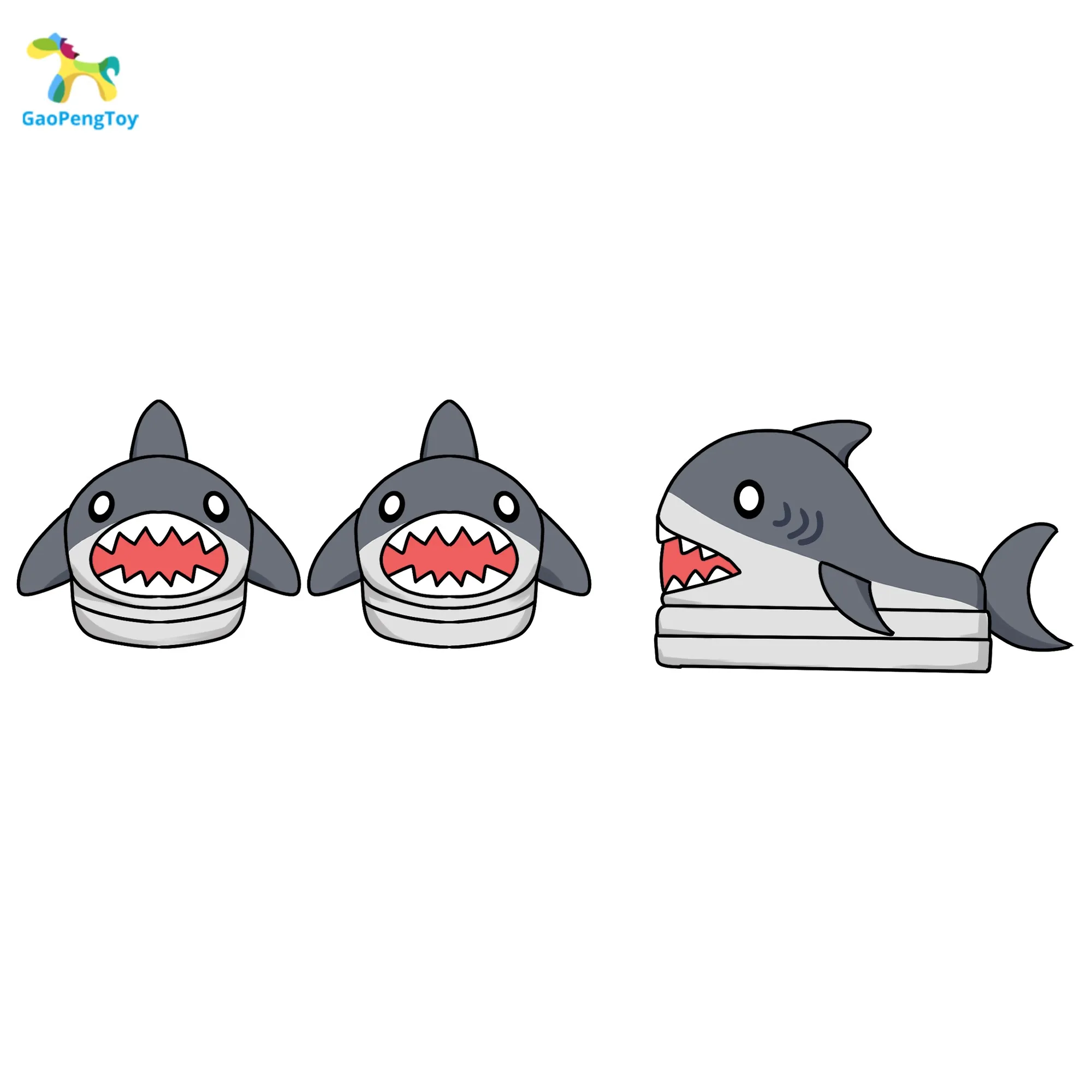 Customized plush original design shark mouth slippers cute for scene home travel office plush animal slippers