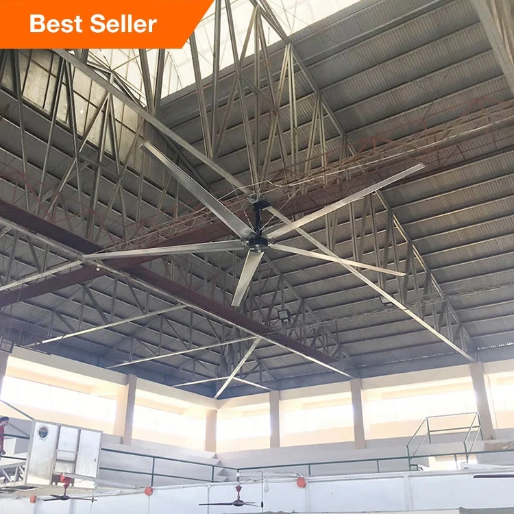 DAWANG FAN Pmsm Direct Drive 24ft 7.3m Hvls Giant Industrial Ceiling Fans