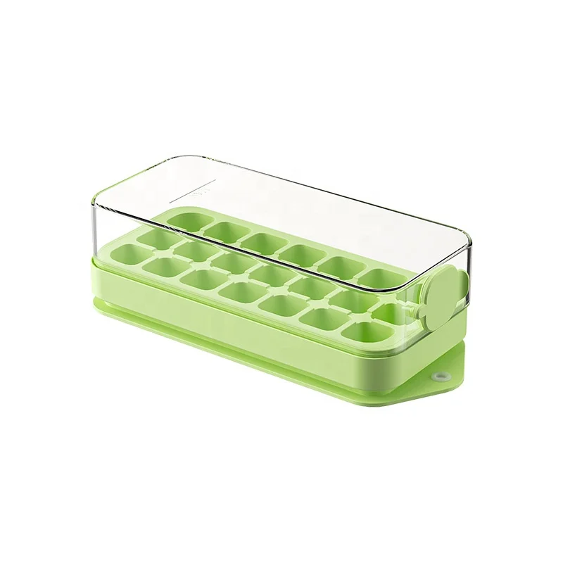 Hot Selling  DIY Silicone Ice Cube Mold Tray Press Release Molds With Removable Lids Ice Cube Lattice Tray With Ice Storage Box