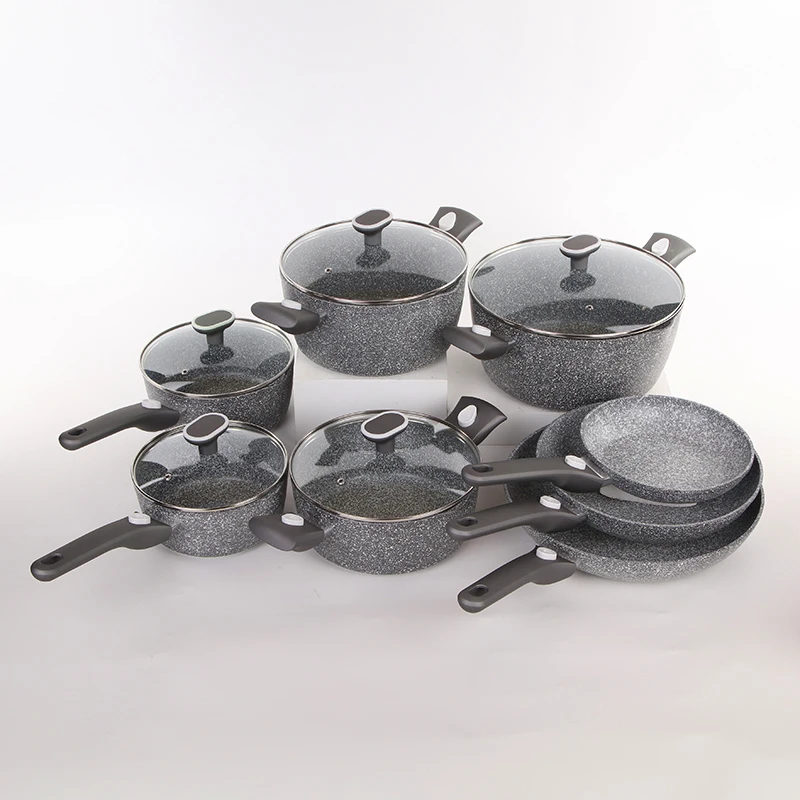 5 pieces Granite Forged aluminum cookware set  with detachable  Handle