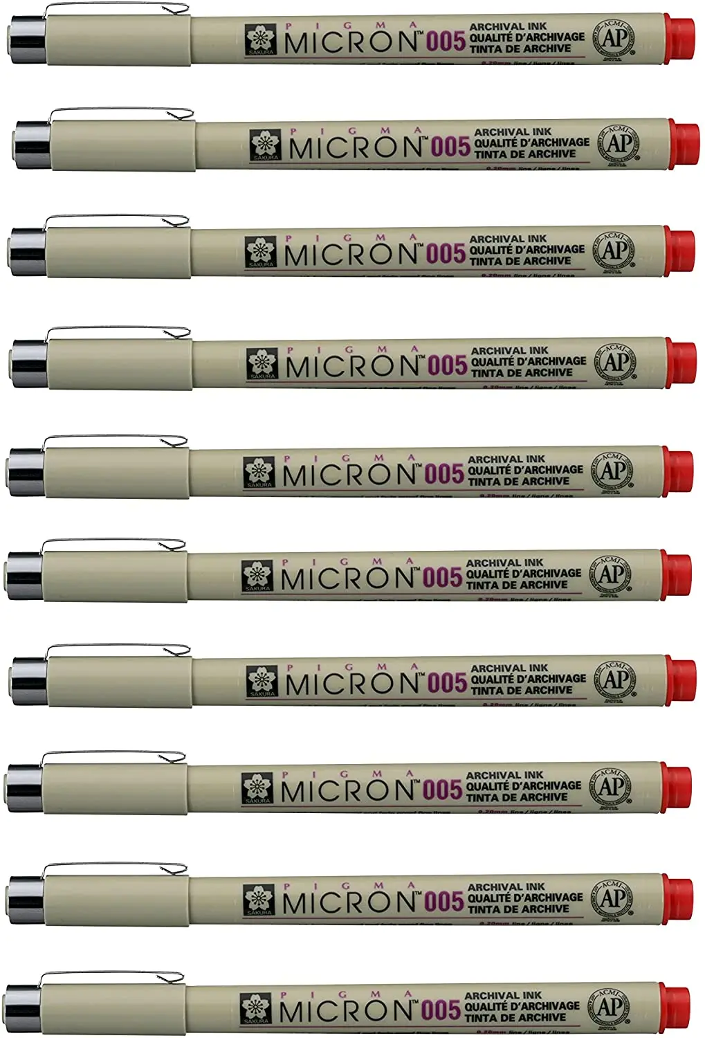 Sakura Micron pen Black ink marker felt tip pen, Archival pigment ink, fine point for artist drawing pens