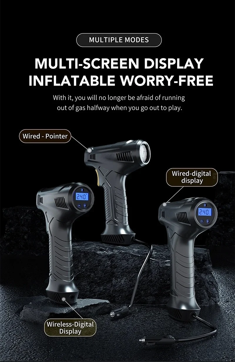 Hot sale 12V DC Digital Tire Inflator Portable Car Air Compressor Pump Inflator 150 Psi Car Tire Inflator With Emergency Light