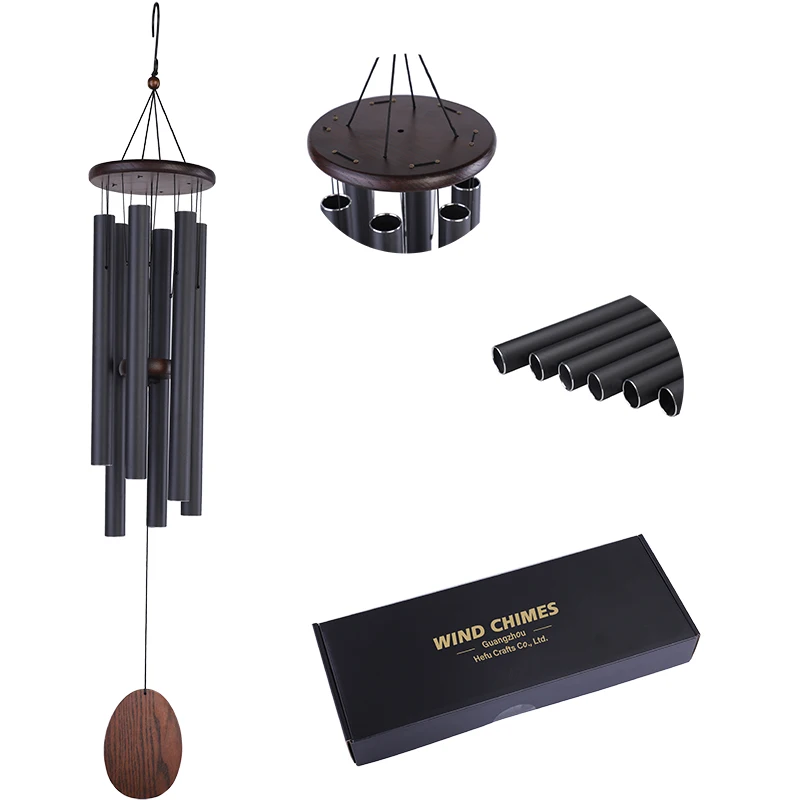 36in aluminum tube with high quality wooden top and garden Japanese wind chimes