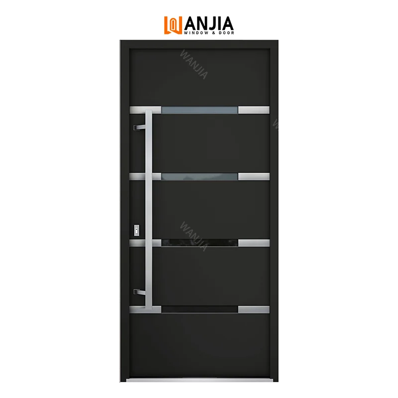 WANJIA modern American design European style steel metal exterior armored door security main front door for villa