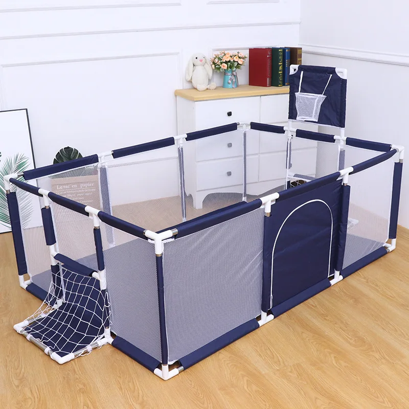 High Quality Rectangular Baby Playpen with Door and Indoor Basket Safety Features Direct from Factory